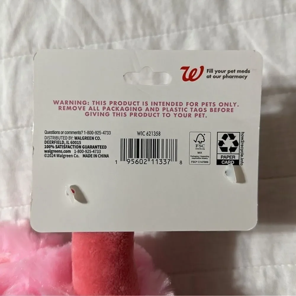 PETSHOPPE Pink Flamingo Plush Rope Squeaky Sound Dog Toy